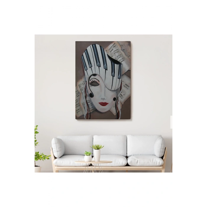 Müzik Notaları ve Kadın Sürreal Tablosu-6489