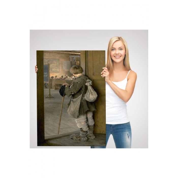 Nikolay Bogdanov Belskyin Sınıfın Kapıdında Tablosu-6341