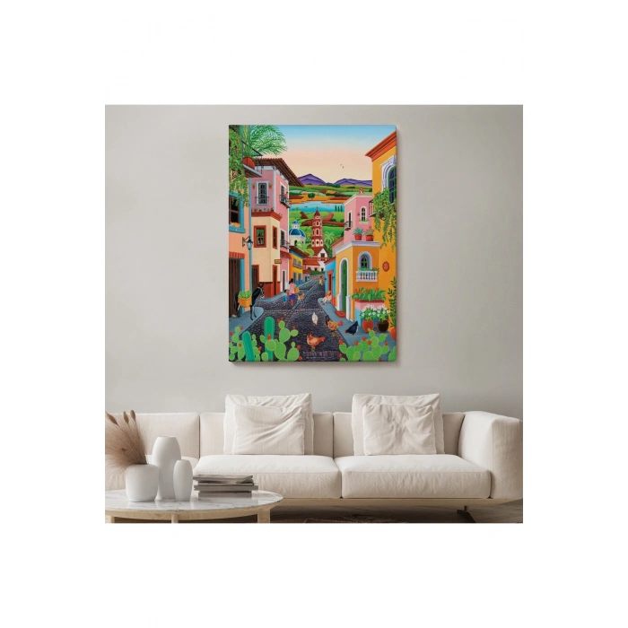 Ortacağ Meksika Köyü Duvar Tablosu-6344