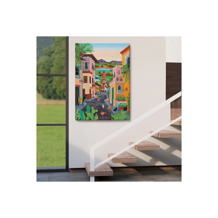 Ortacağ Meksika Köyü Duvar Tablosu-6344