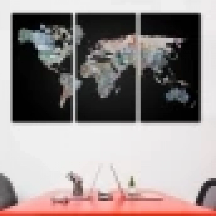 Para Desenli Kanvas Dünya haritası Kanvas Tablo 1012