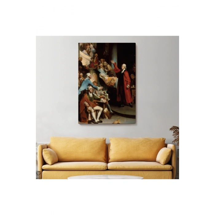 Patrick Henry Virginia Burgesses Evinin Önünde Duvar Tablosu-6408