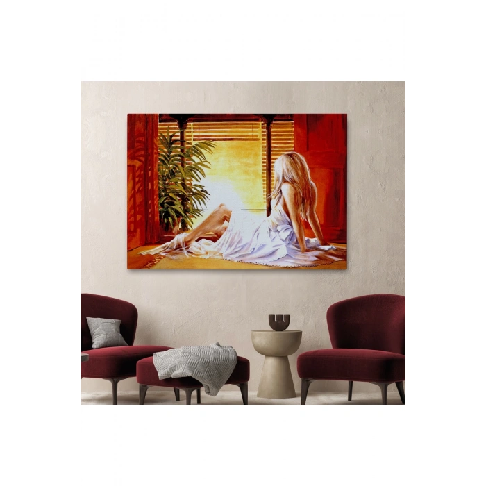 Pencere Önündeki Kadın Tablosu-6633