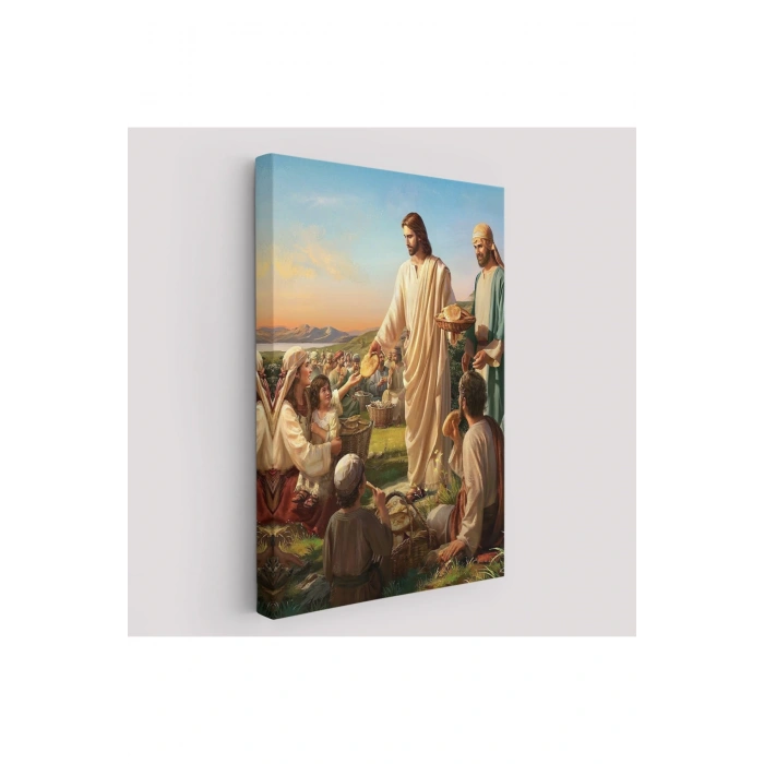 Rab İsa Binlerce Kişiyi Birkaç Ekmek İle Doyuruyor Tablo Jesus Christ -6391