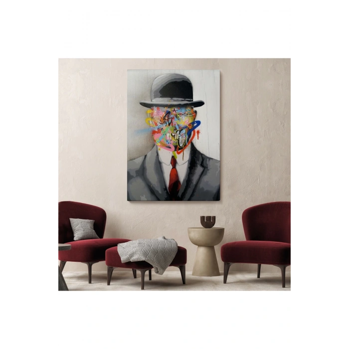 Rene Magritte Ünlü Resim “İnsanın Oğlu” Graffiti Pop Art Tablosu-6316
