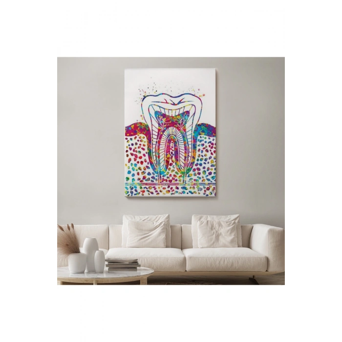 Renkli Diş, Diş Hekimi Duvar Tablosu-6300