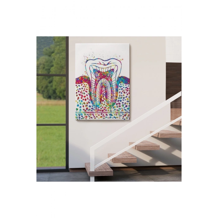 Renkli Diş, Diş Hekimi Duvar Tablosu-6300