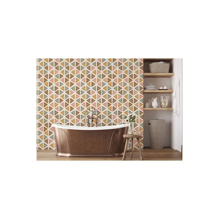 Renkli Pastel Şekiller Modern Duvar Kağıdı-5545