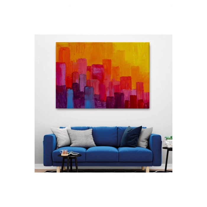 Renkli Şehir Silüeti Duvar Tablosu-1223