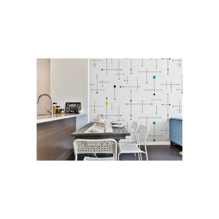 Renkli Şekiller Modern Duvar Kağıdı-5537