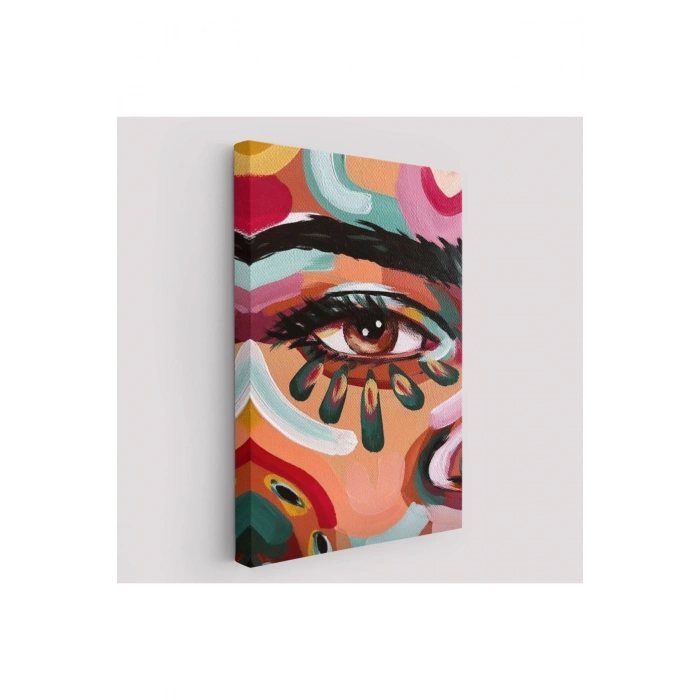 Renkli Yağlıboya Görünümlü Kadın Tablosu-6321