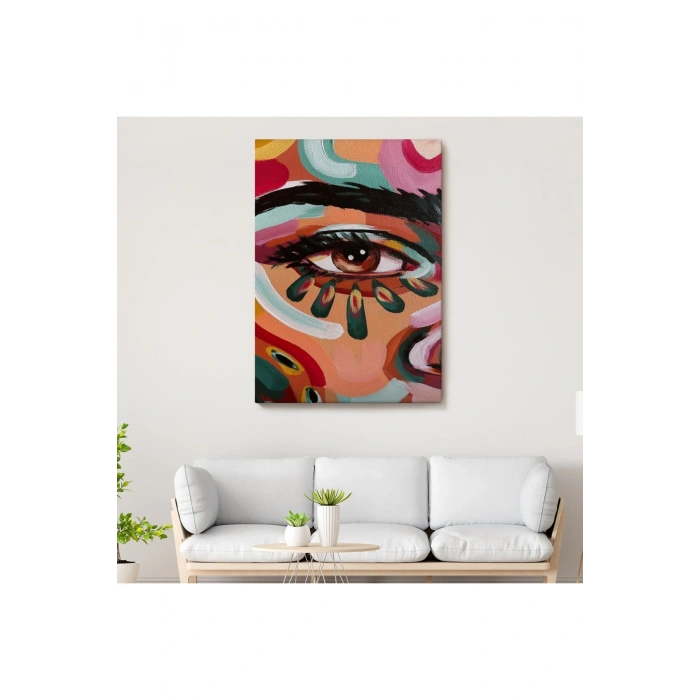 Renkli Yağlıboya Görünümlü Kadın Tablosu-6321