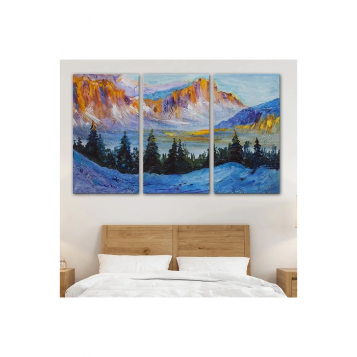 Rusya Karlı Dağları Manzarası Duvar Tablosu-1235