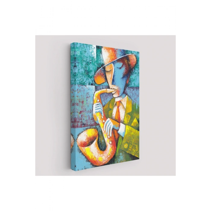Saksafon Çalan Adam Kanvas Tablo-6461