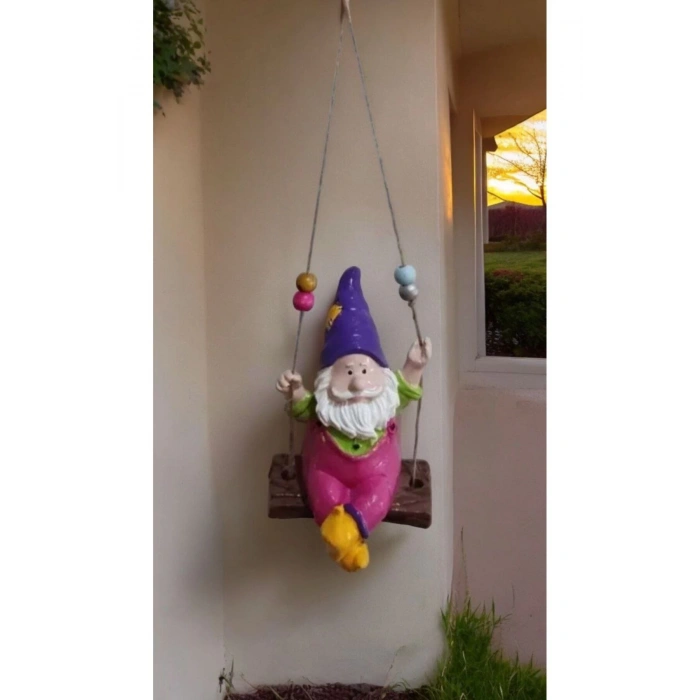 Sallanan Cüce Bahçe Balkon Süsü