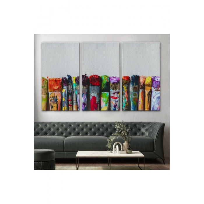 Sanatsal Tuval Üzerinde Renkli Yağlı Boya Sanatçı Fırçaları Tablo-1199