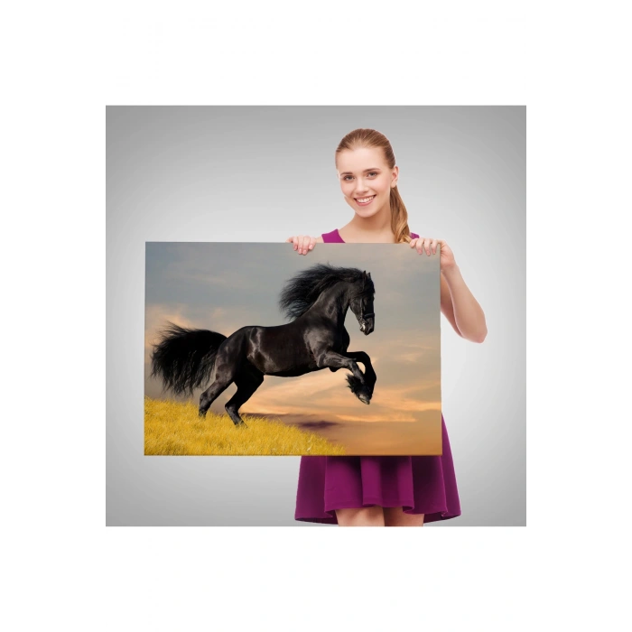 Sarı Klasik Araba Tablosu-6612