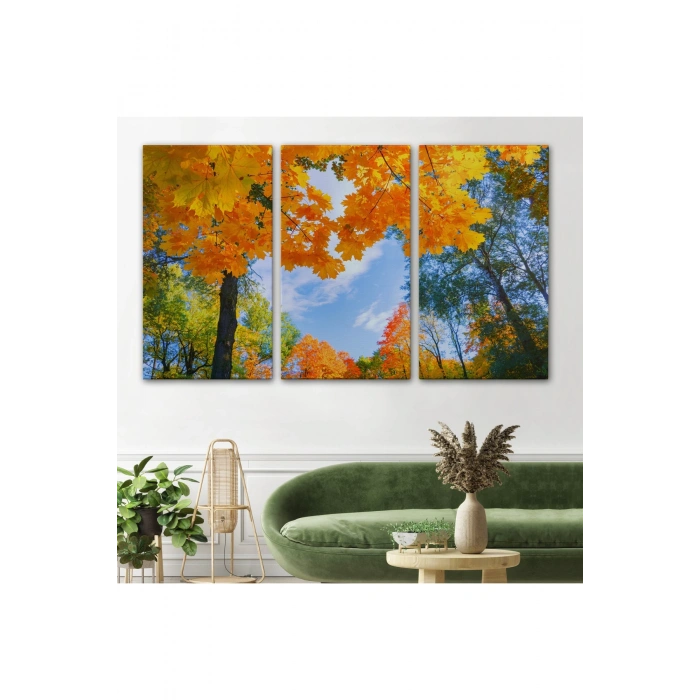 Sarı Yapraklı Sonbahar Manzarası Duvar Tablosu-1236
