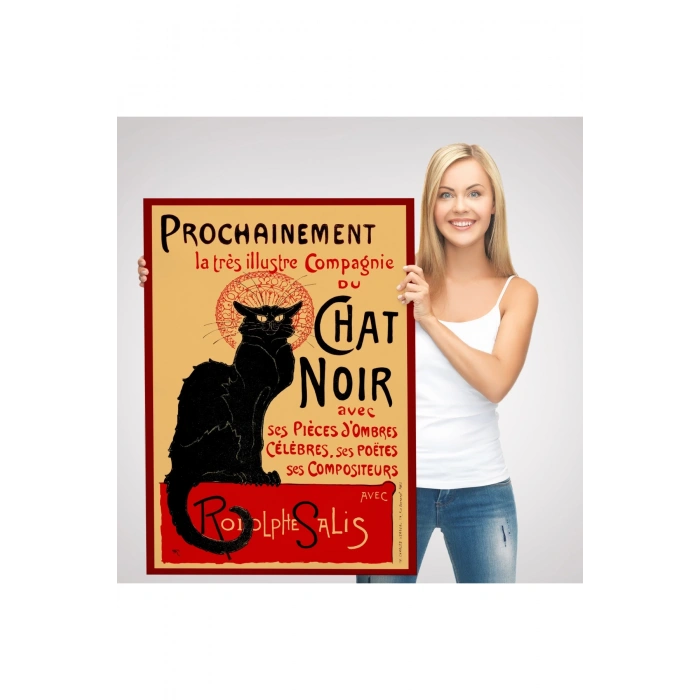 Siyah Kedi Tablosu - Le Chat Noir Theophile Steinlen-6431