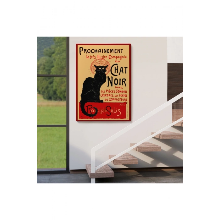 Siyah Kedi Tablosu - Le Chat Noir Theophile Steinlen-6431
