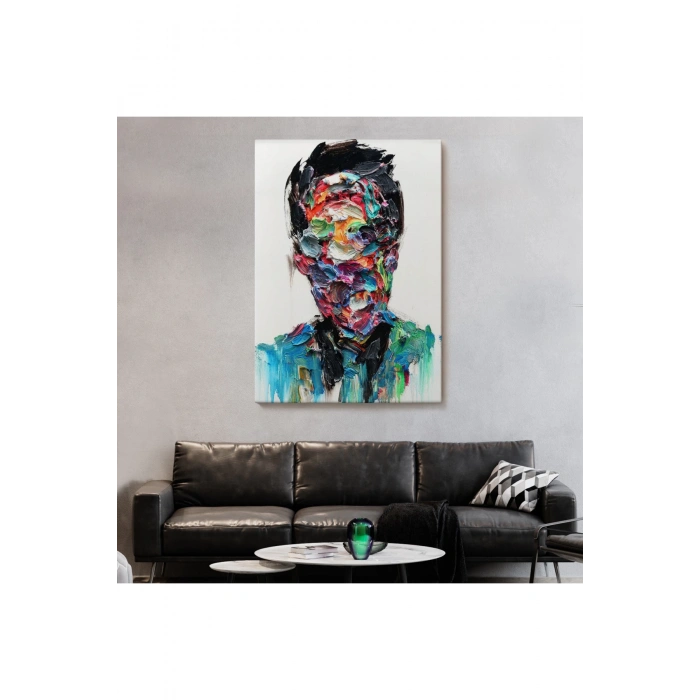 Soyut Erkek Portresi Yağlıboya Görünümlü DuvarTablosu-6320