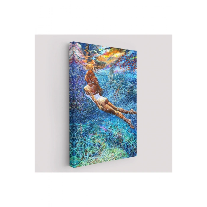 Su Altında Yüzen Kız Duvar Tablosu-6334