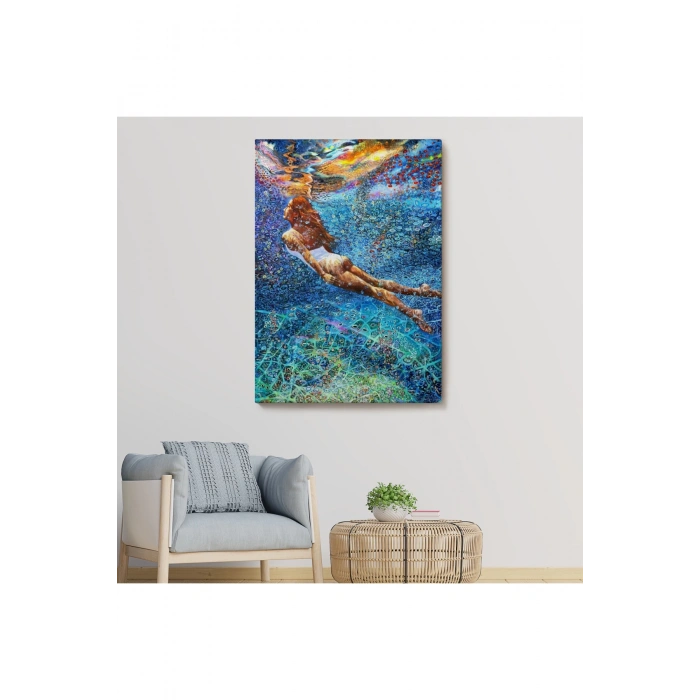 Su Altında Yüzen Kız Duvar Tablosu-6334