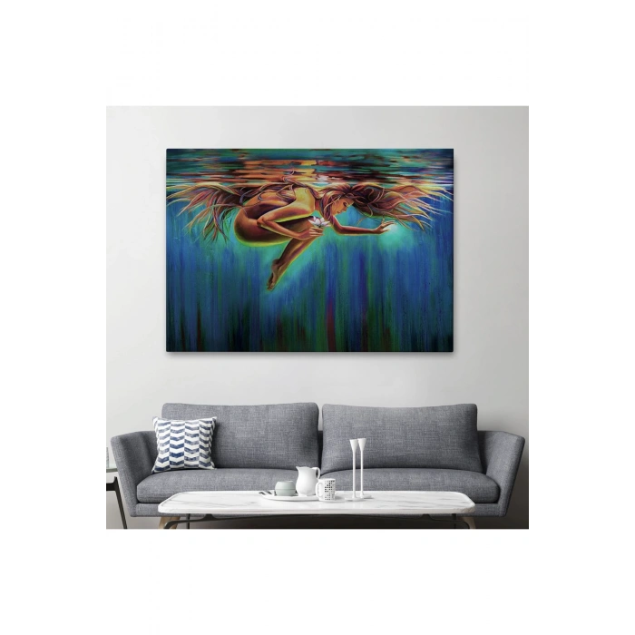 Su Altındaki Kadın Dekoratif Duvar Tablosu-6653