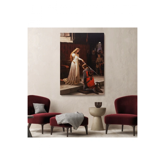 The Accolade - Edmund Blair Leighton Şövalyenin Kraliçeye Sadakat Tablosu-6364