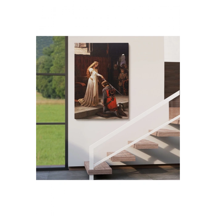 The Accolade - Edmund Blair Leighton Şövalyenin Kraliçeye Sadakat Tablosu-6364