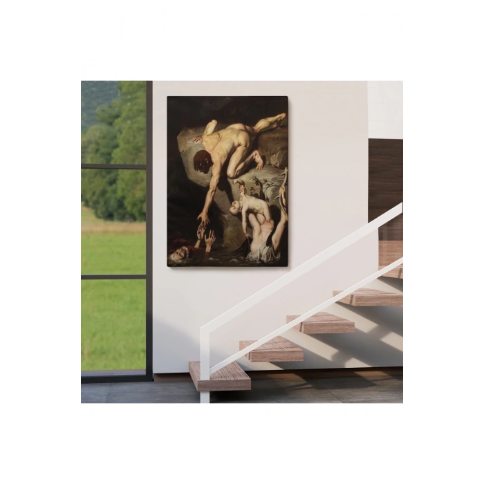 Tufan Sahnesi Tablosu Scene of Deluge - Joseph Desire Court-6414