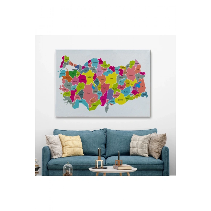 Türkiye Haritası Kanvas Tablo-1023