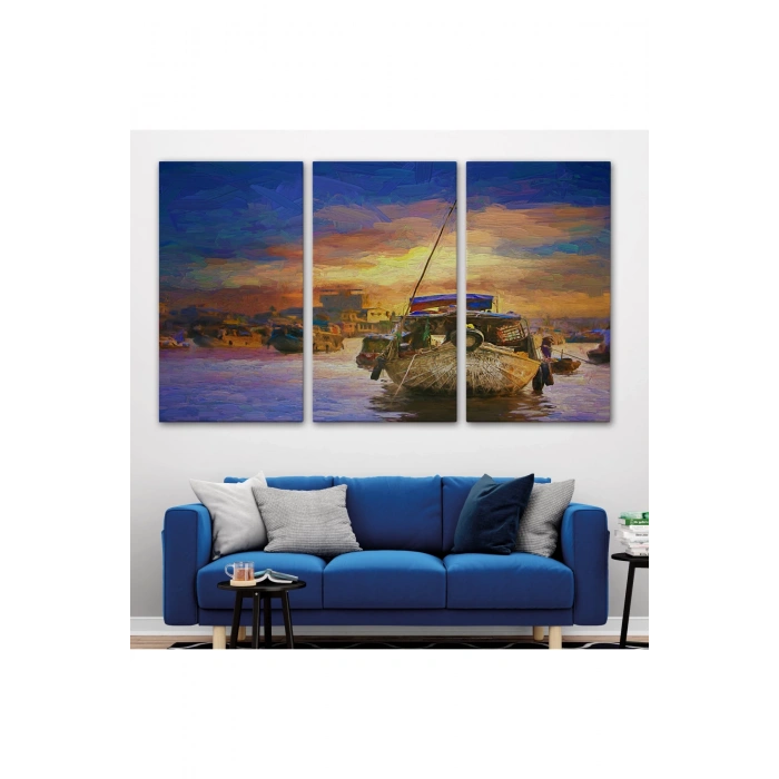 Vietnamın Mekong Yüzen Pazar Thoda Tekne Tablosu-1225