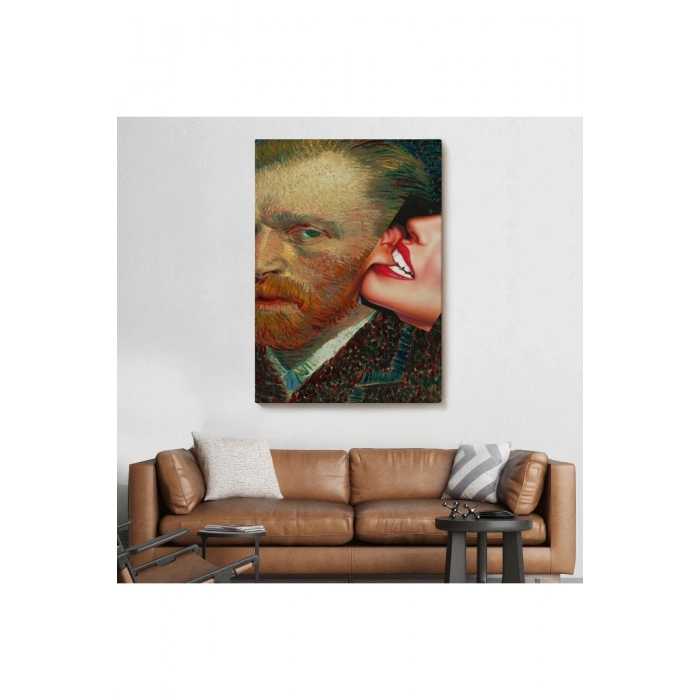 Vincent van Gogh Kulağını Isıran Kadın Pop Art Tablo-6486