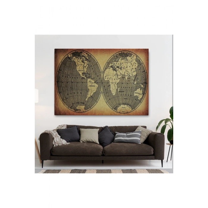 Vintage Eskitme Dünya Haritası 1008