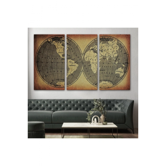 Vintage Eskitme Dünya Haritası 1008