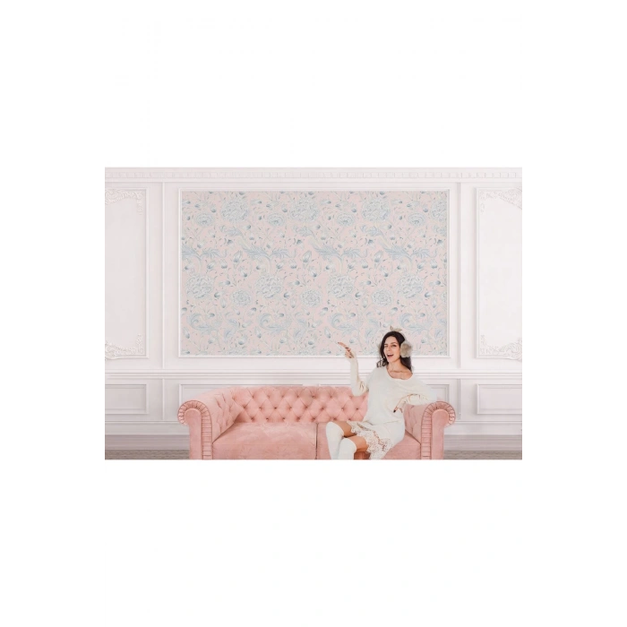 VintagePastel Çiçekler Yapraklar Duvar Kağıdı-5645