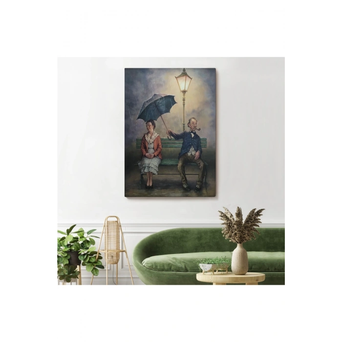 Yağmur Altındaki Küs Sevgililer Dekoratif Duvar Tablosu-6223