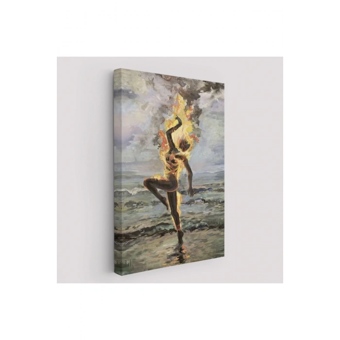 Yanarken Dans Eden Kadın Duvar Tablosu-6243