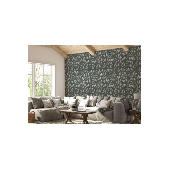 Yaprak Desenli İskandinav Duvar Kağıdı-5556