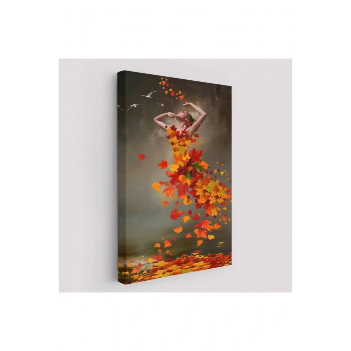 Yaprak Elbiseli Kadın Tablosu-6272