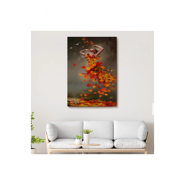 Yaprak Elbiseli Kadın Tablosu-6272