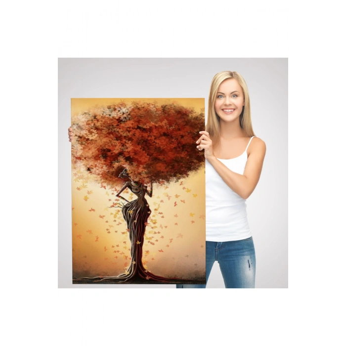 Yaprak Saçlı Afrikalı Ağaç Kadın Duvar Tablosu-6313
