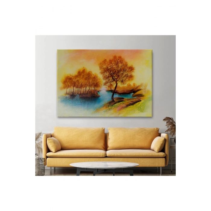 Yaz Mevsimi Manzaralı Kanvas Duvar Tablosu-1181