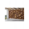 3D Ahşah Geometrik Desenli Duvar Kağıdı-5624