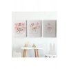 3’lü Tablo Sevimli Tavşan Dekoratif Duvar Tablo Seti-BŞ-44