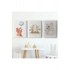 3’lü Tablo Sevimli Üç Hayvan Koleksiyonu Dekoratif Duvar Tablo Seti-BT-45