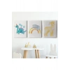 3’lü Tablo Şirin Hayvanlar Temalı Dekoratif Duvar Tablo Seti-BU-46