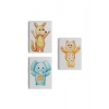3’lü Tablo Şirin Hayvanlar Temalı Dekoratif Duvar Tablo Seti-CA-51