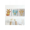3’lü Tablo Şirin Hayvanlar Temalı Dekoratif Duvar Tablo Seti-CA-51